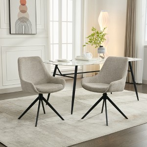 DYHOME Dining Room Chairs Set of 2, Mid Century Modern Kitchen Swivel Upholstered Dining Chair - 1 of 4