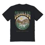 Rerun Island Men's Colorado Rocky Mountain Short Sleeve Graphic Cotton T-shirt