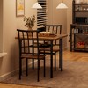 Dining Table Set, Kitchen Table and Chairs for 2 with Wine Rack, Metal and Wood Square Dining Room Table Set for Small Space, Apartment, Rustic Brown - 3 of 4