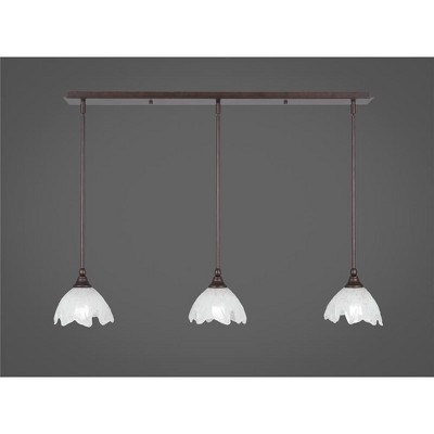Toltec Lighting Any 3 - Light Chandelier in  Bronze with 7" Gold Ice Shade