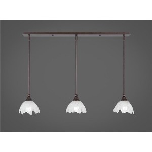 Toltec Lighting Any 3 - Light Chandelier in  Bronze with 7" Gold Ice Shade - 1 of 1