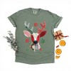 Reindeer Patchwork Print - Womens Garment Dyed Tee - 2 of 4