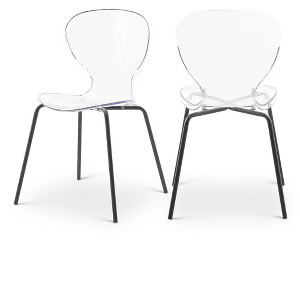 Meridian Furniture,Clarion Matte Black Dining Chair, Set of 2 - 1 of 4