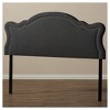 Queen Avery Modern and Contemporary Fabric Headboard Dark Gray - Baxton Studio: Romantic Nailhead Trim, Adjustable Height - 4 of 4
