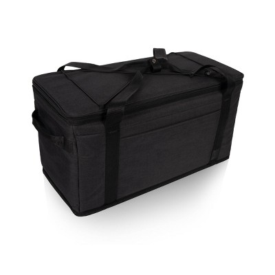 Large Black Polyester Collapsible Insulated Cooler Bag