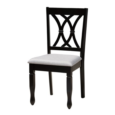 Maya Modern Grey Fabric and Espresso Wood 5-Piece Dining Set