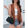MISSKY Women's Tassel Vest Hippie Faux Suede Rivets Sleeveless Costume Fringe Jacket - 3 of 4