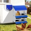 Chicken Nesting Box, 3 Compartment Roll Away Design for High-Volume Egg Collection and Easy Wall Mounting with Metal Legs - 3 of 4