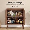 GlasFlength Kitchen Storage Accent Kitchen Cabinet Storage Cabinet Morden Sideboard Cabinet 2 Doors for Dining Room, Beige, 15"*26.4"*30" - 3 of 4