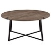 Modern Grey Round Coffee Table with Open Base, Sleek Melamine Finish for Living Room - 3 of 4