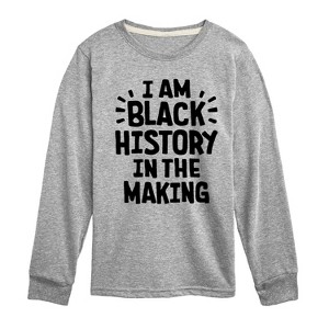 Boys' - Instant Message - Black Histroy In The Making Long Sleeve Graphic T-Shirt - 1 of 4