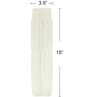Wrapables Women's Cable Knit Leg Warmers, Cream - image 4