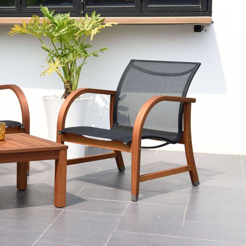 Amazonia 4pc Caprice Outdoor Patio Conversation Furniture Set Black, 4 of 5