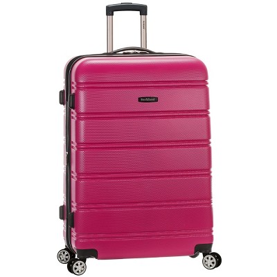 Rockland Melbourne Hardside Expandable Luggage with Spinner Wheels Magenta Checked Large 28"