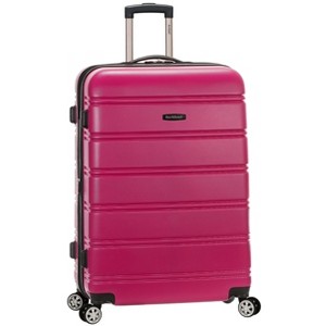 Rockland Melbourne Hardside Expandable Luggage with Spinner Wheels Magenta Checked Large 28" - 1 of 4