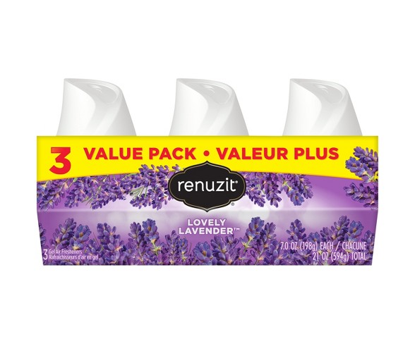 Renuzit Gel Air Freshener, Lovely Lavender, 7.0oz , 3ct