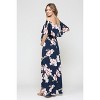 Hello Miz Women's Off Shoulder Ruffle Maternity Maxi Dress - 3 of 4