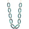 Leopard Print Necklace, Tortoise Acrylic & Metal Link Choker Collar for Women - 4 of 4