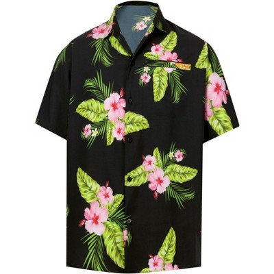 HAPPY BAY Men's Hawaiian Shirt - Aloha Tropical Holiday Shirt, Casual Short Sleeve, Valentine Coal Color - View #3