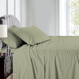 Egyptian Linens Split King Sheet Set - Striped 608 Thread Count 100% Cotton - 1 of 4