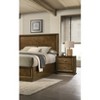 TiramisuBest Walnut Color Transitional Style Queen Size Bed 2x Nightstands 3pc Set Bedroom Furniture Metal Knobs - 2 of 4