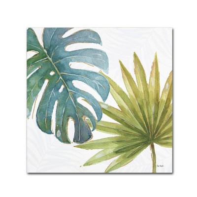 Teal and Green Tropical Fronds Canvas Wall Art