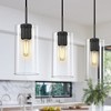 CityFurn 1-Light Cylinder Glass Pendant for Kitchen Island - 2 of 4