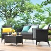 Tangkula 8PCS Patio Rattan Conversation Furniture Set Outdoor w/ Cushion - 4 of 4