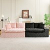 120" Color-Block Turtle Velvet Sofa with Ergonomic Backrests & High-Density Cushions - 2 of 4