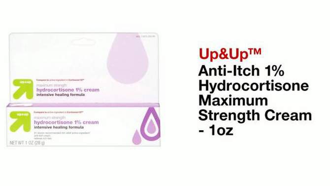 Anti-Itch 1% Hydrocortisone Maximum Strength Intensive Healing Cream - 1oz - up &#38; up&#8482;, 2 of 6, play video