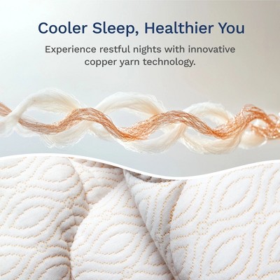 Twin White Down Alternative Copper-Infused Mattress Pad