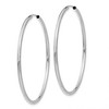 Black Bow Jewelry 2mm x 49mm 14k White Gold Polished Round Endless Hoop Earrings - 2 of 4