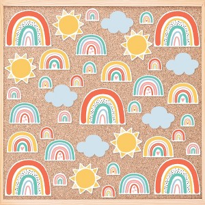 Big Dot of Happiness Pastel Boho Rainbow - DIY Classroom Decorations - Bulletin Board Cut-Outs - Set of 40 - 1 of 4