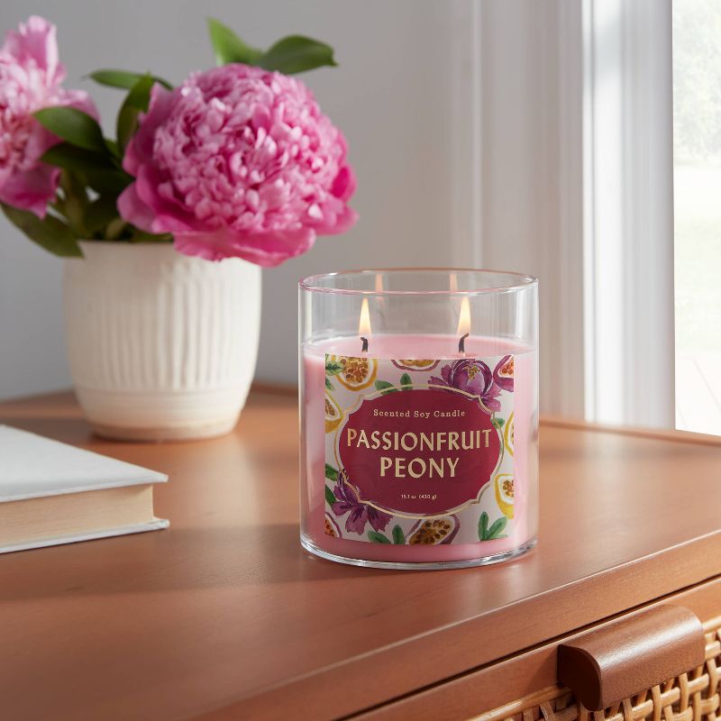 15.1oz Lidded Glass Jar 2-Wick Candle Passionfruit Peony - Opalhouse&#8482;, 3 of 5