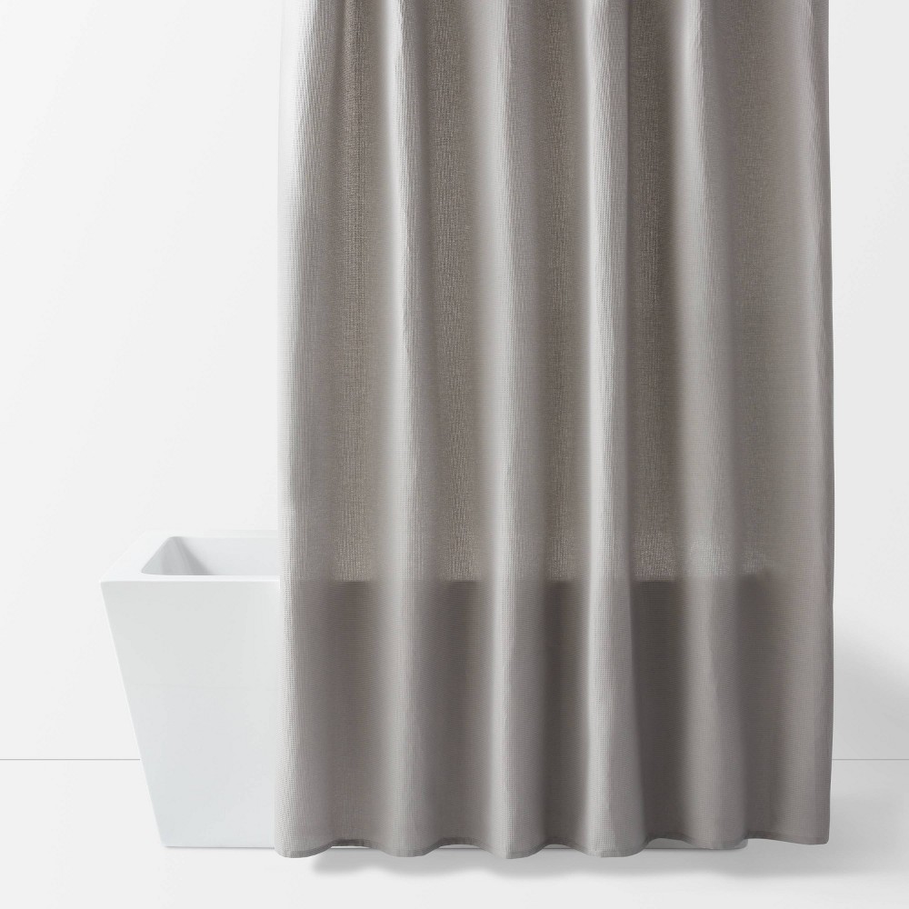 Fabric Waffle Shower Curtain Gray - Room Essentials™