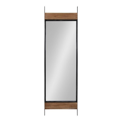 Rustic Brown Full Length Wood and Metal Leaner Mirror