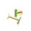 Pure Collection by Ross-Simons Emerald Flat-Back Stud Earrings in 14kt Yellow Gold - 3 of 4