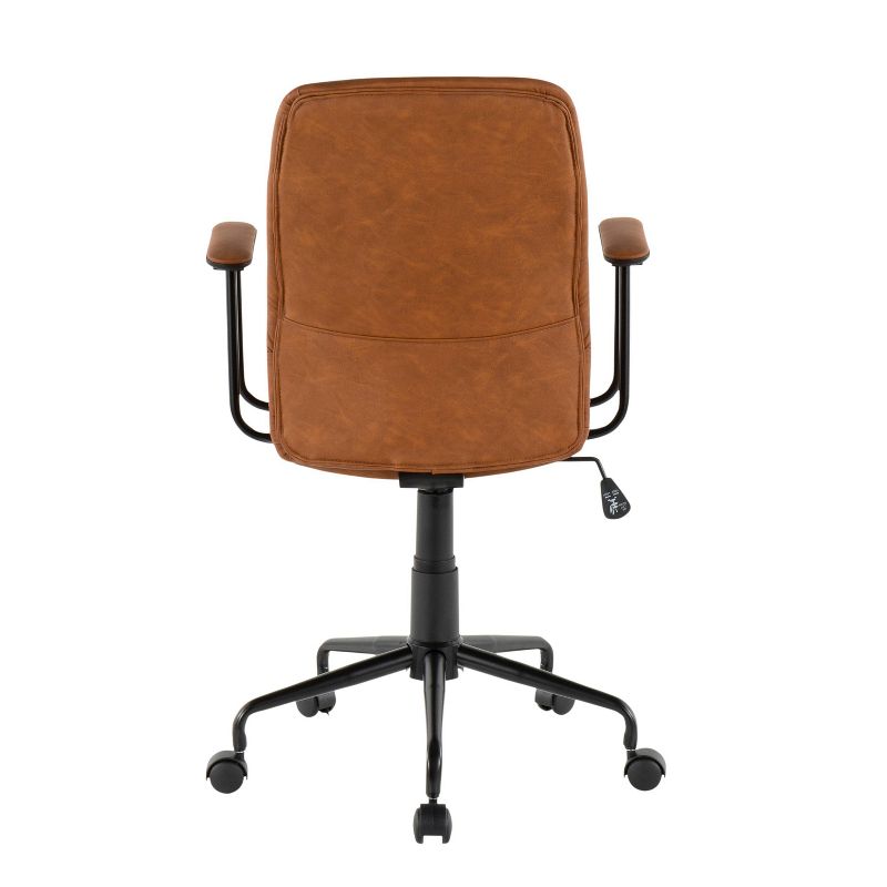 Fredrick Contemporary Office Chair Faux Leather Brown - LumiSource, 5 of 9