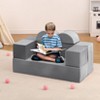 6Pcs Modular Kids Play Couch, Toddler Foam Convertible Sofa with Removable Cover for Playroom, Bedroom - 2 of 4