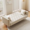 APRILSOUL  71"foldable double sofa, with American retro style, made of velvet material, suitable - 2 of 4