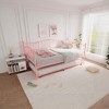 Twin Size Daybed Frame with Trundle, Heart Design Noise Free Platform Sofa Bed with Heavy Duty Steel Slats Support, Easy Assembly & Space-Saving - 4 of 4