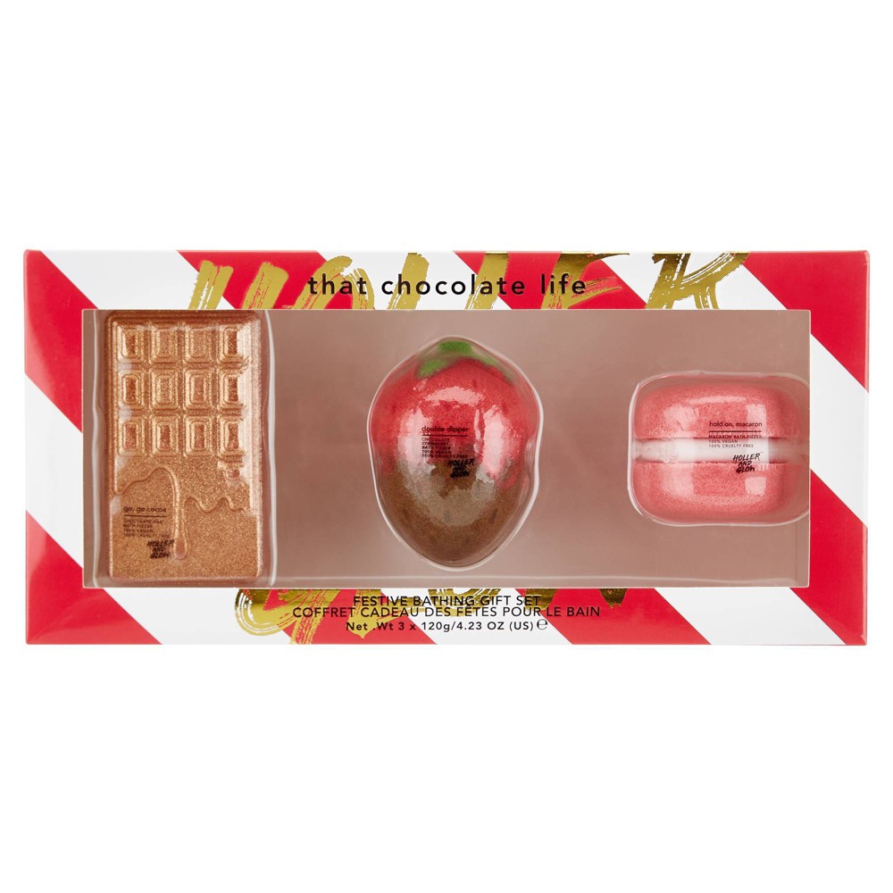 Holler and Glow That Chocolate Life Bathing Gift Set - 3ct