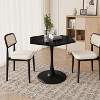 KWPZQEB Coffee Table, Modern Coffee Table with Marble Print Tabletop, Wooden Dining table with Metal Base for Living Room, Kitchen - 2 of 4