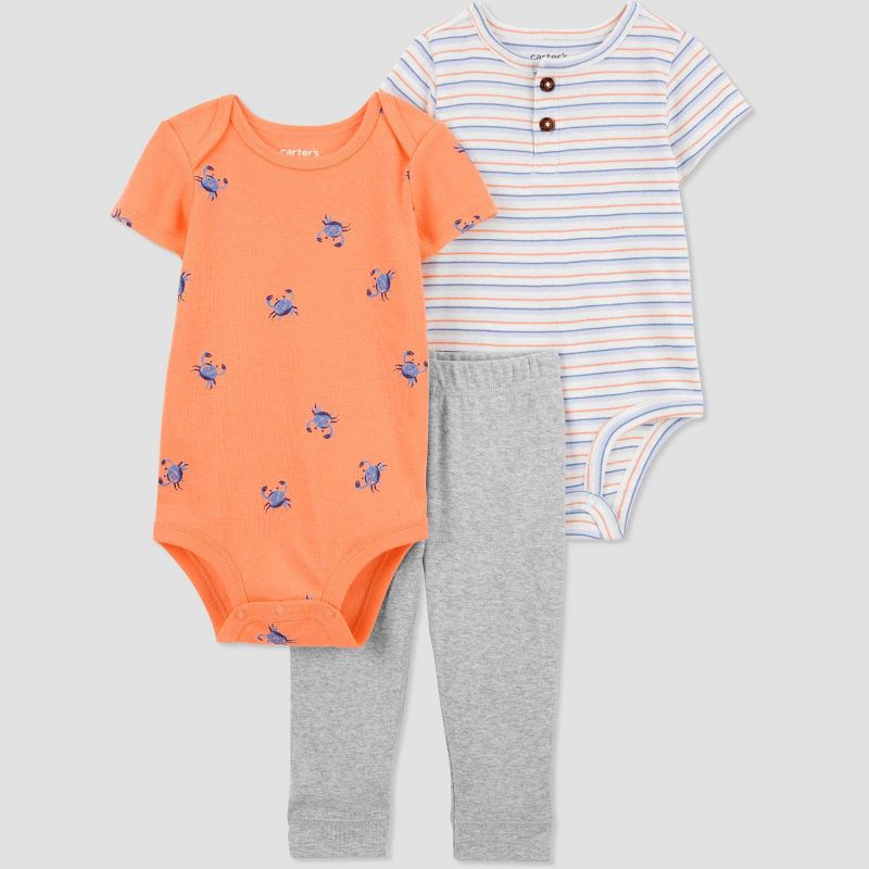 Carter&#39;s Just One You&#174; Baby Boys&#39; Crab Top &#38; Bottom Set - Blue/Orange, 1 of 4