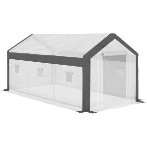 Outsunny Walk-In Greenhouse, Outdoor Gardening Canopy with Roll-up Windows, Zippered Door & Weather Cover - 1 of 4