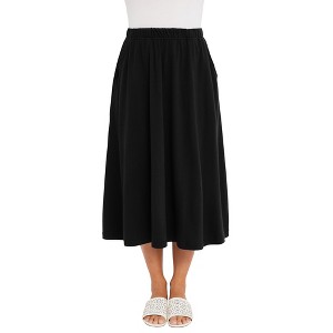 Jessica London Women's Plus Size Soft Ease Midi Skirt - 1 of 4