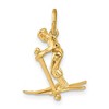 Black Bow Jewelry 14k Yellow Gold Moveable 3D Snow Skier Pendant - 3 of 4