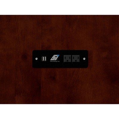 Northfield Walnut Queen Murphy Bed Chest with Built-in Charger and Memory Foam Mattress