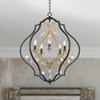 Possini Euro Design Clara Black Gold Pendant Chandelier 27" Wide Industrial Ornate Cage Amber Crystal 5-Light Fixture for Dining Room Kitchen Island - 2 of 4