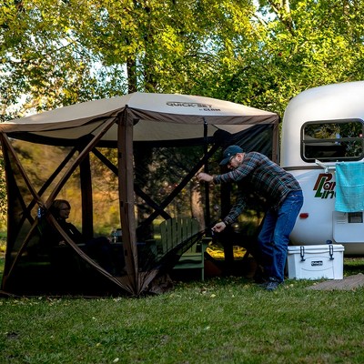 Brown 9' x 9' Portable Outdoor Camping Gazebo Canopy Shelter